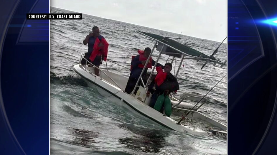 Coast Guard rescues 3 from sinking vessel off Key Biscayne