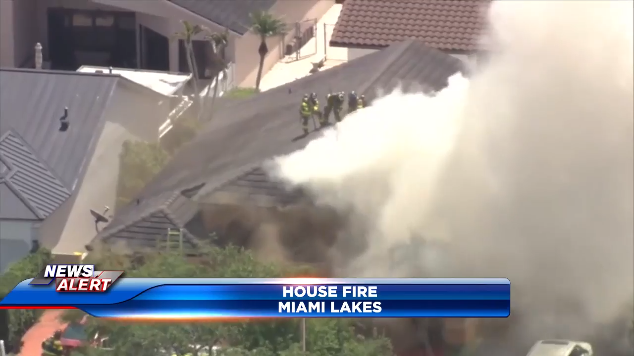 2 escape unharmed as fire tears through attic of home in Miami Lakes