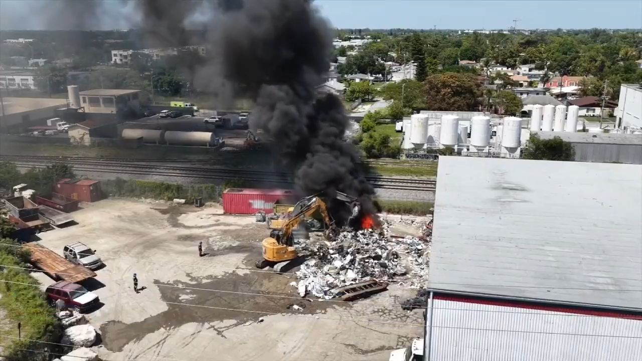 Fire crews put out scrap fire in NW Miami-Dade; cause of fire unknown