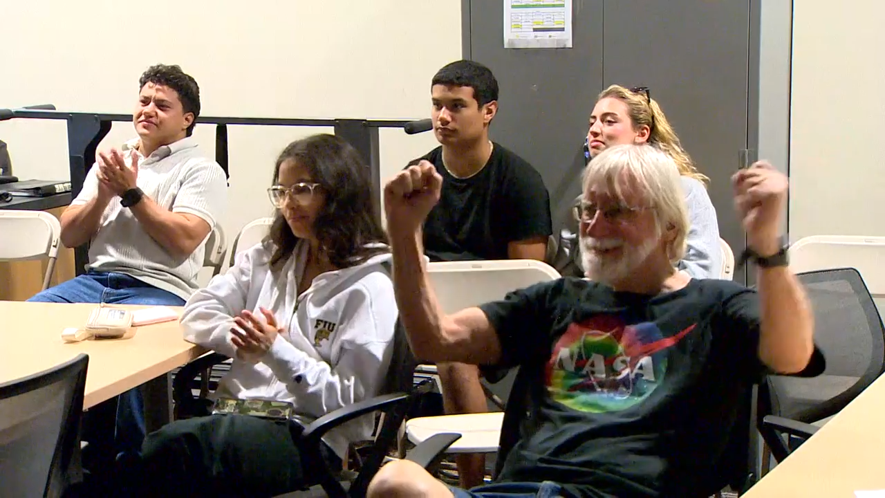 Space fans hold watch party at FIU to witness historic splashdown of Artemis II astronauts