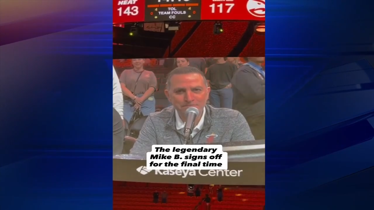 Longtime Miami Heat in-arena announcer Mike B. retires after 35 years with team – WSVN 7News | Miami News, Weather, Sports | Fort Lauderdale