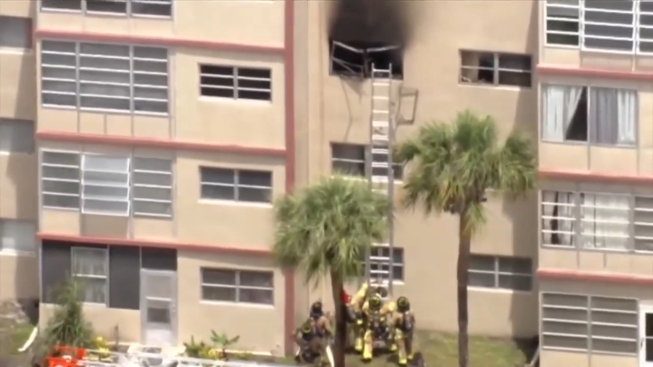 Elderly woman hospitalized after fire breaks out inside Lauderhill apartment building