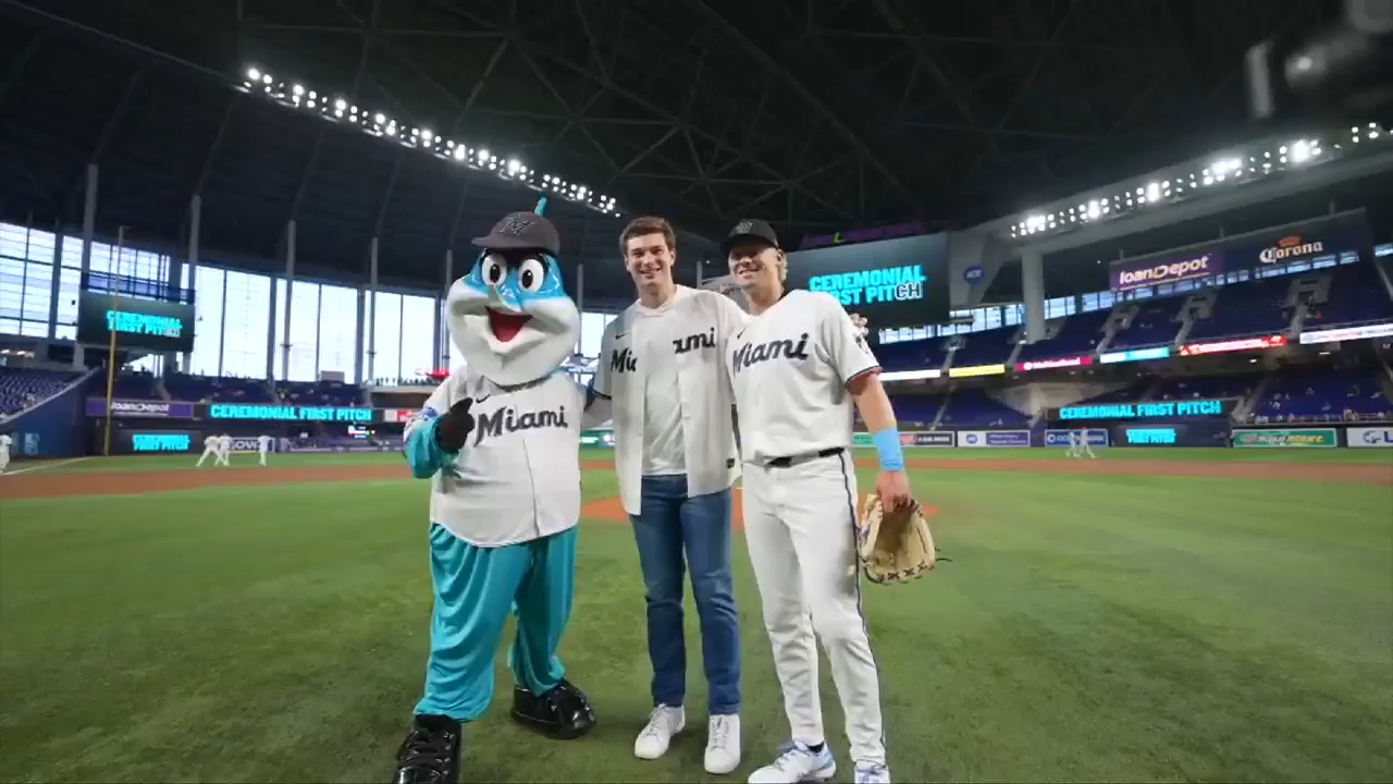 Heisman winner Fernando Mendoza throws out first pitch for Marlins – WSVN 7News | Miami News, Weather, Sports | Fort Lauderdale