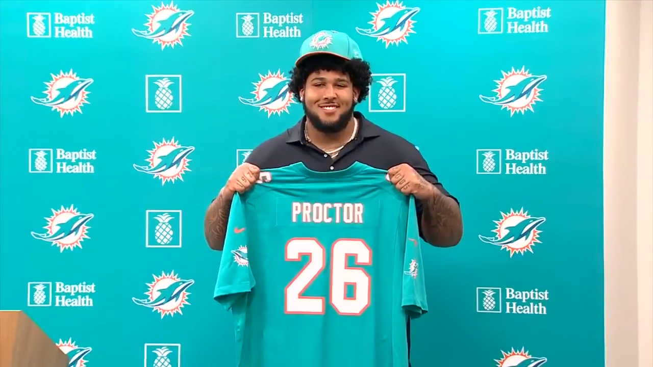 Dolphins welcome 1st round picks Proctor, Johnson in introductory press conference – WSVN 7News | Miami News, Weather, Sports | Fort Lauderdale