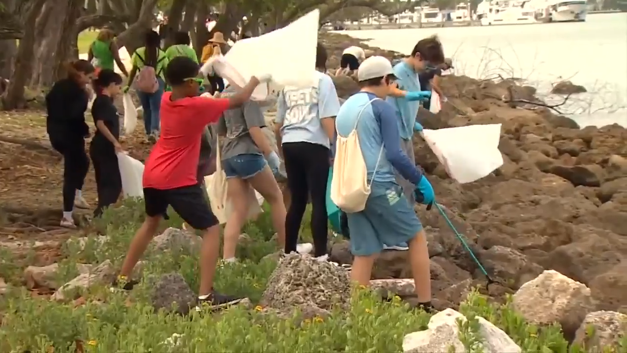 Volunteers clean up Biscayne Bay shoreline as part of 44th annual Baynanza in NE Miami-Dade