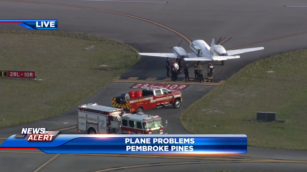 Plane goes off runway at North Perry Airport in Pembroke Pines after landing gear issues