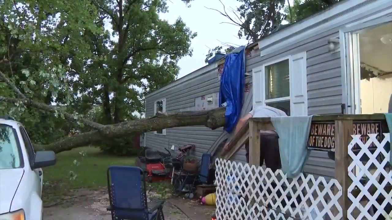 Tree slices through Arkansas woman’s home during storm