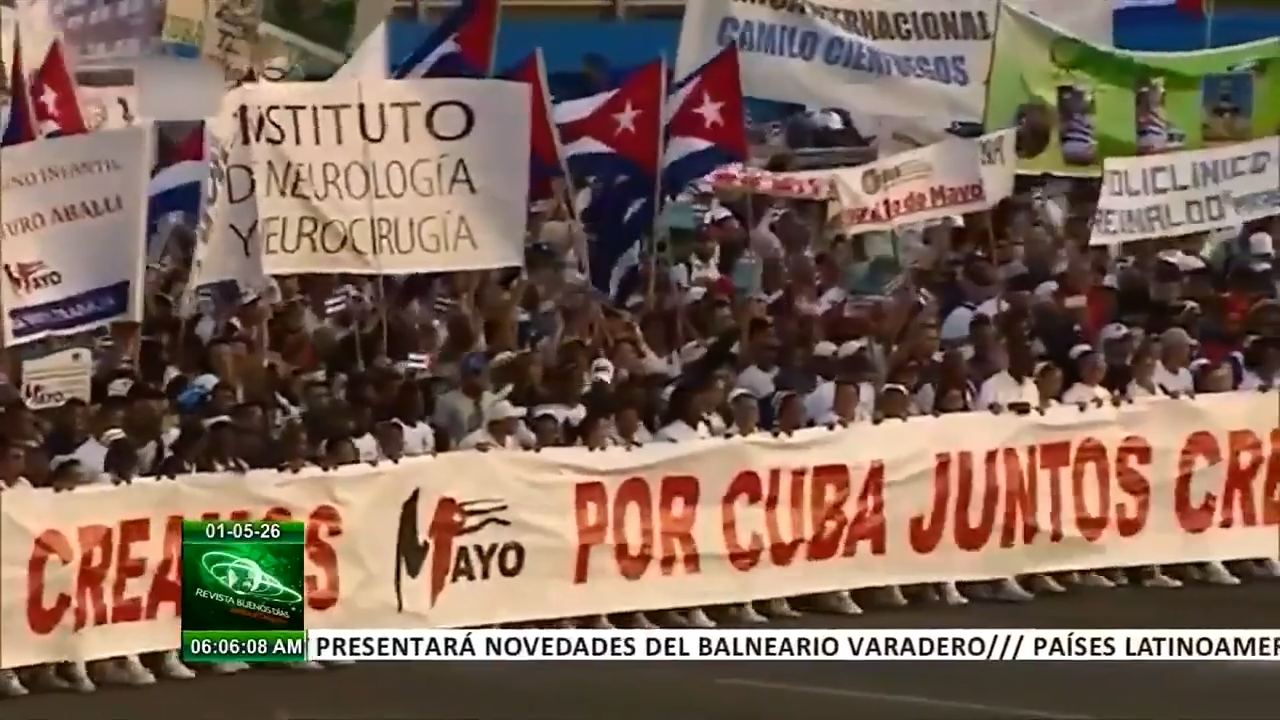Thousands of Cubans gather in Havana’s Revolution Square for May Day celebrations