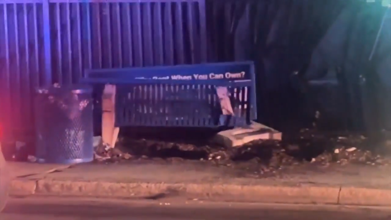 1 hospitalized after driver crashes into bus stop in North Miami