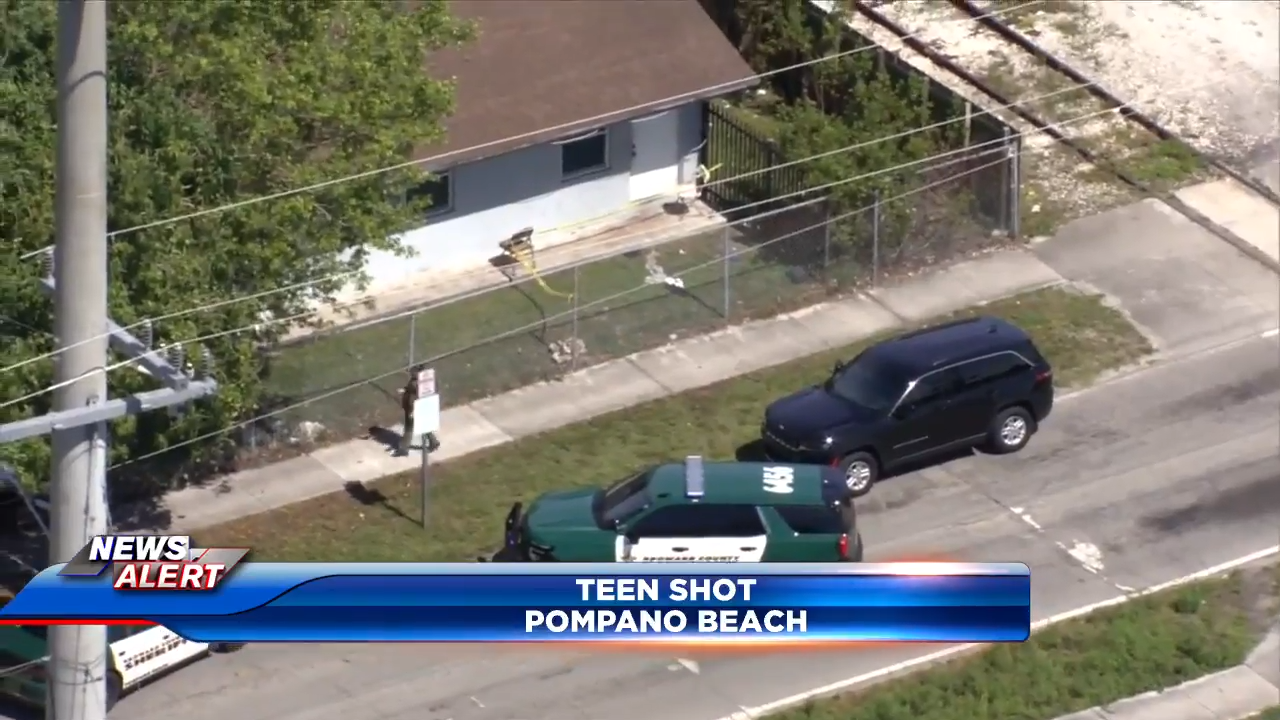 Teen hospitalized after being shot in the leg in Pompano Beach