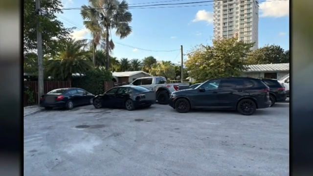 Cars blocking street
