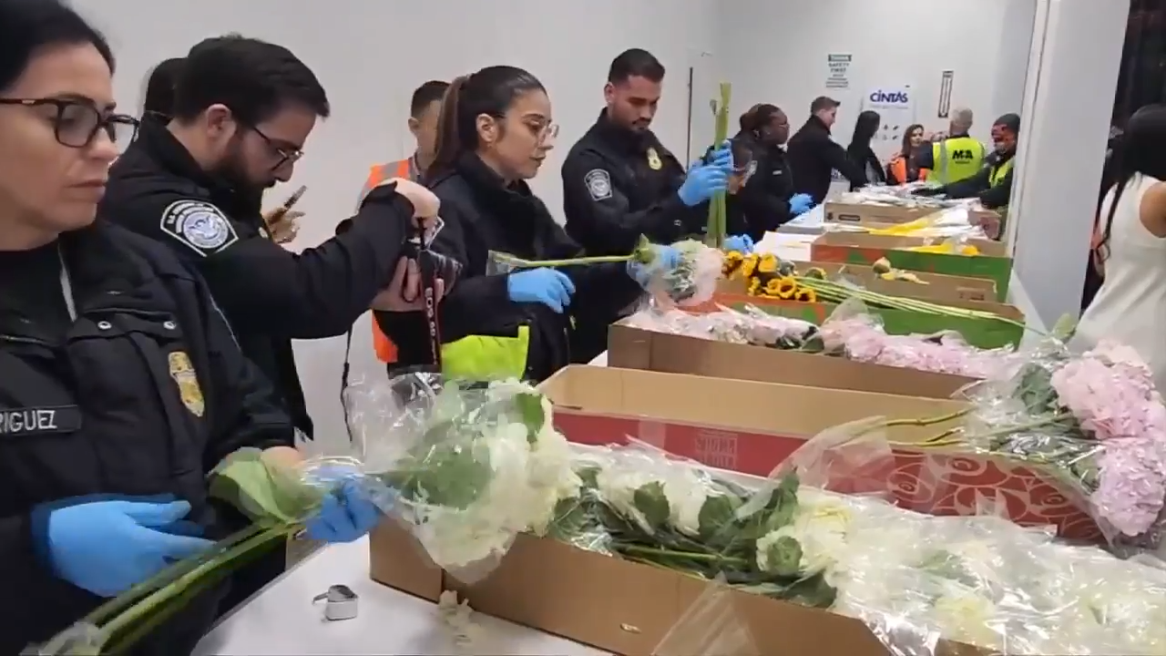 MIA officials prepare 1,500 tons of flowers to be shipped across US for Mother’s Day weekend