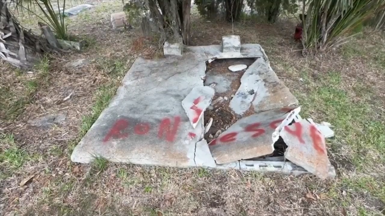 ‘DeSantis,’ ‘Trump’ spray-painted on vandalized graves at predominantly Black Florida cemetery, triggering probe