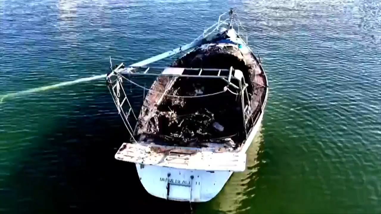 Unoccupied boat catches fire in North Bay Village