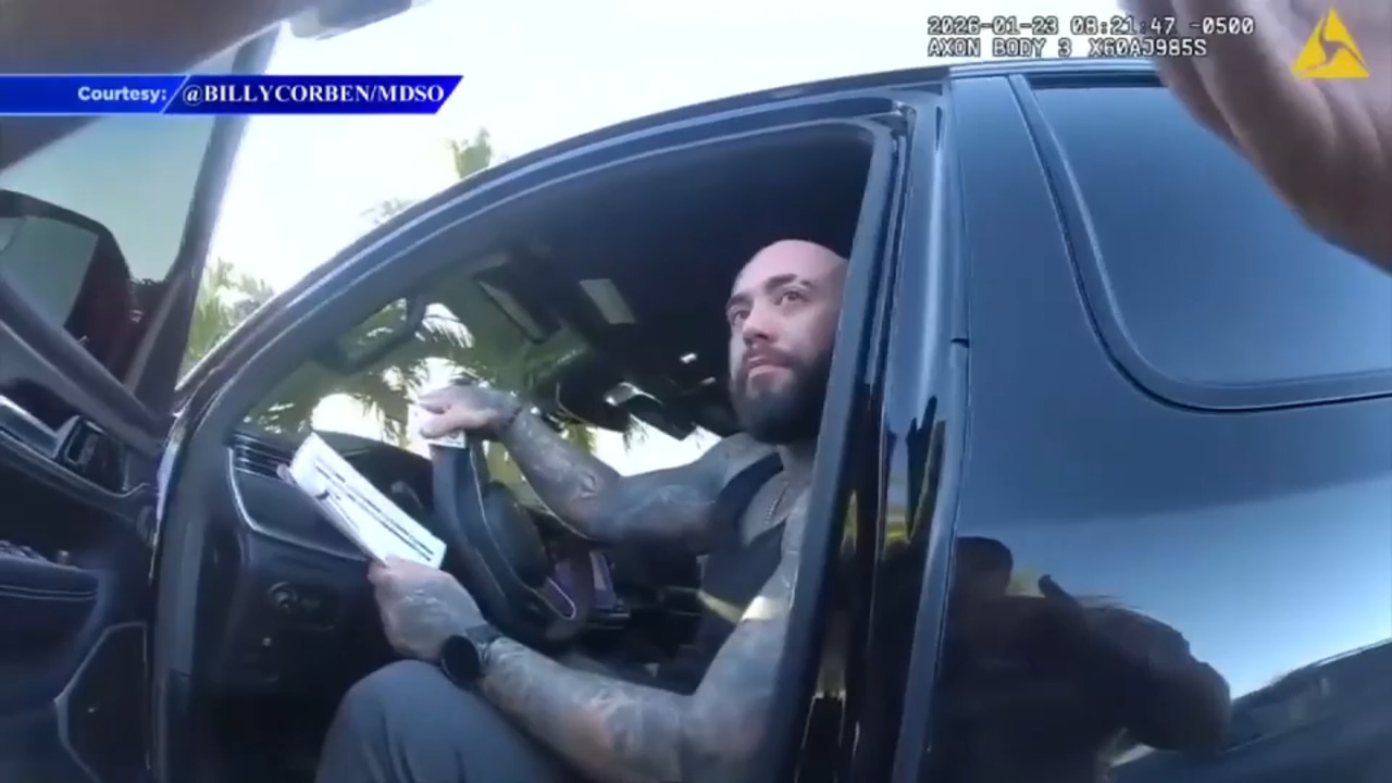 Miami Police sergeant under investigation after car crash, surveillance footage raises questions