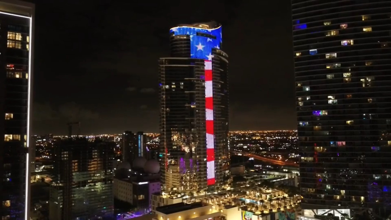 See Paramount Miami World Center light up the night for Memorial Day