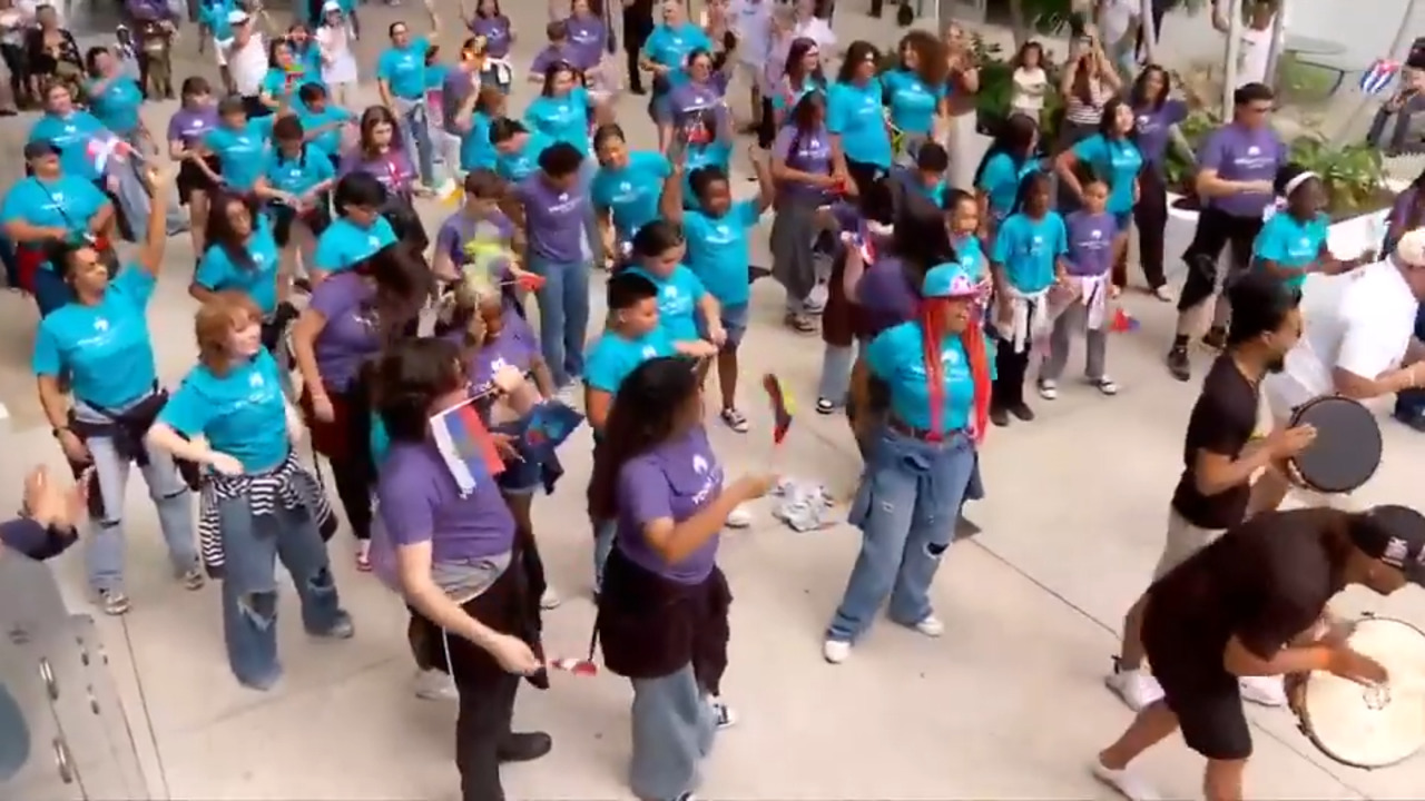 Vocal Youth Miami performs to raise awareness about threatened arts funding