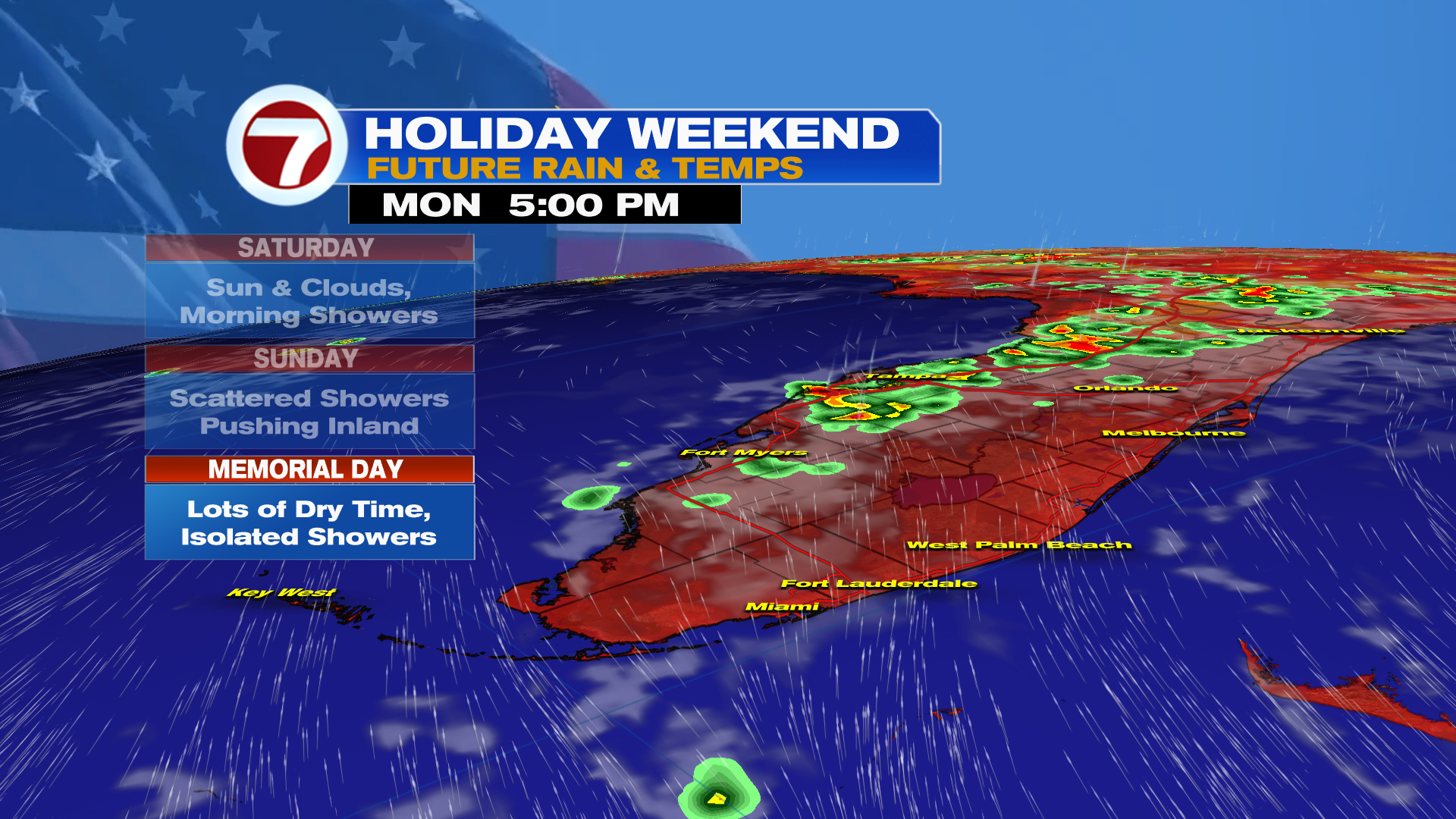Steamy Sun with Chance for Showers Memorial Day Weekend