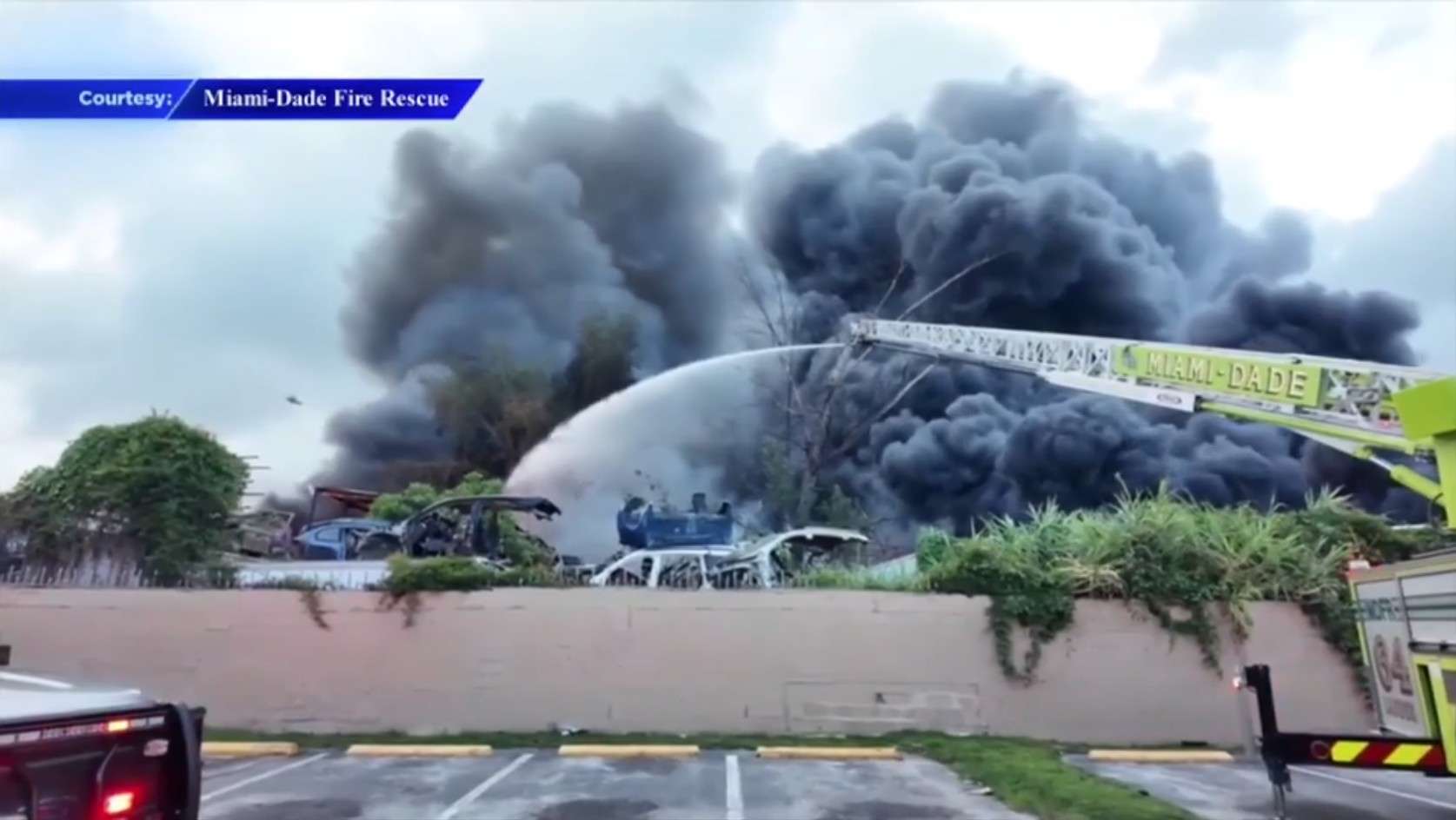 Massive Junkyard Fire in Opa-locka Under Control After 14-Hour Battle