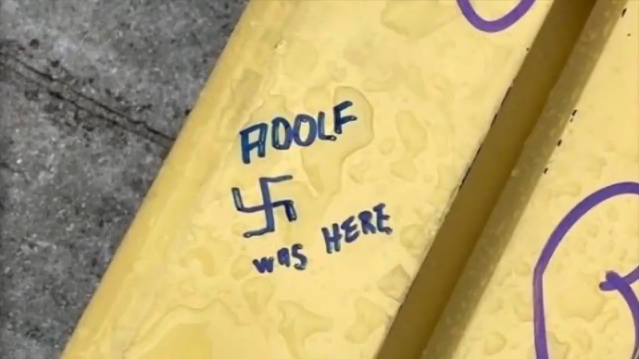 4 men detained after allegedly vandalizing Ocean Drive LGBTQ bench with hateful symbols; local leaders speak out