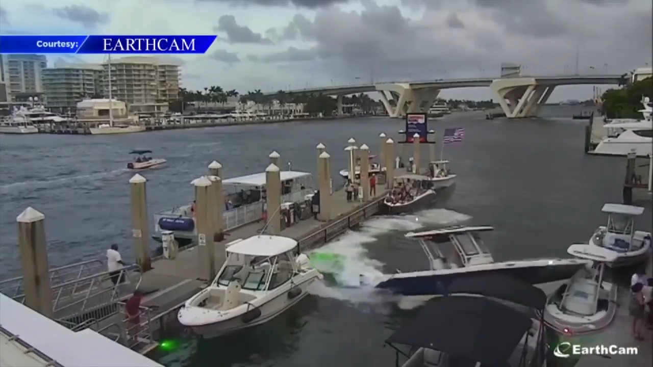 Witnesses speak out after boat crash leaves 2 with minor injuries and damages other vessels in Fort Lauderdale marina