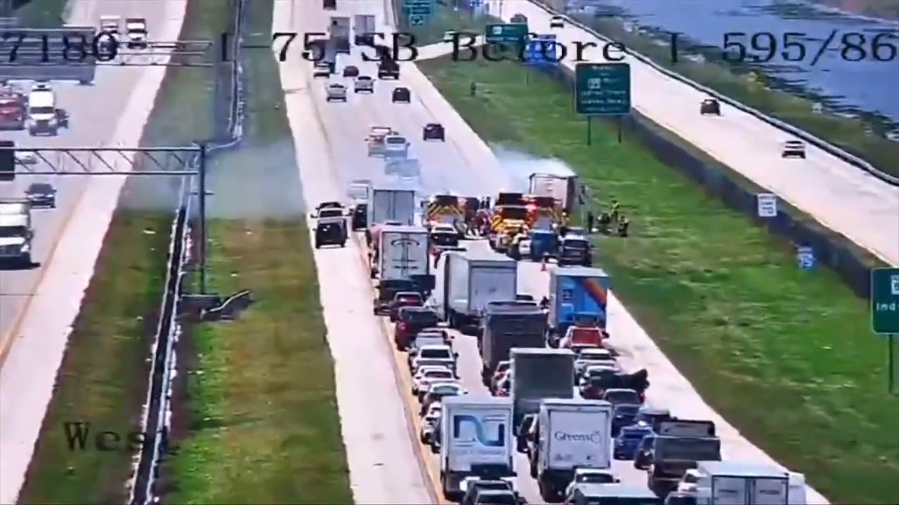 Vehicle bursts into flames on I-75; driver’s condition unknown