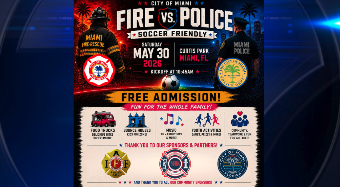 Miami Fire Rescue, Miami Police to face off in free community soccer match at Curtis Park