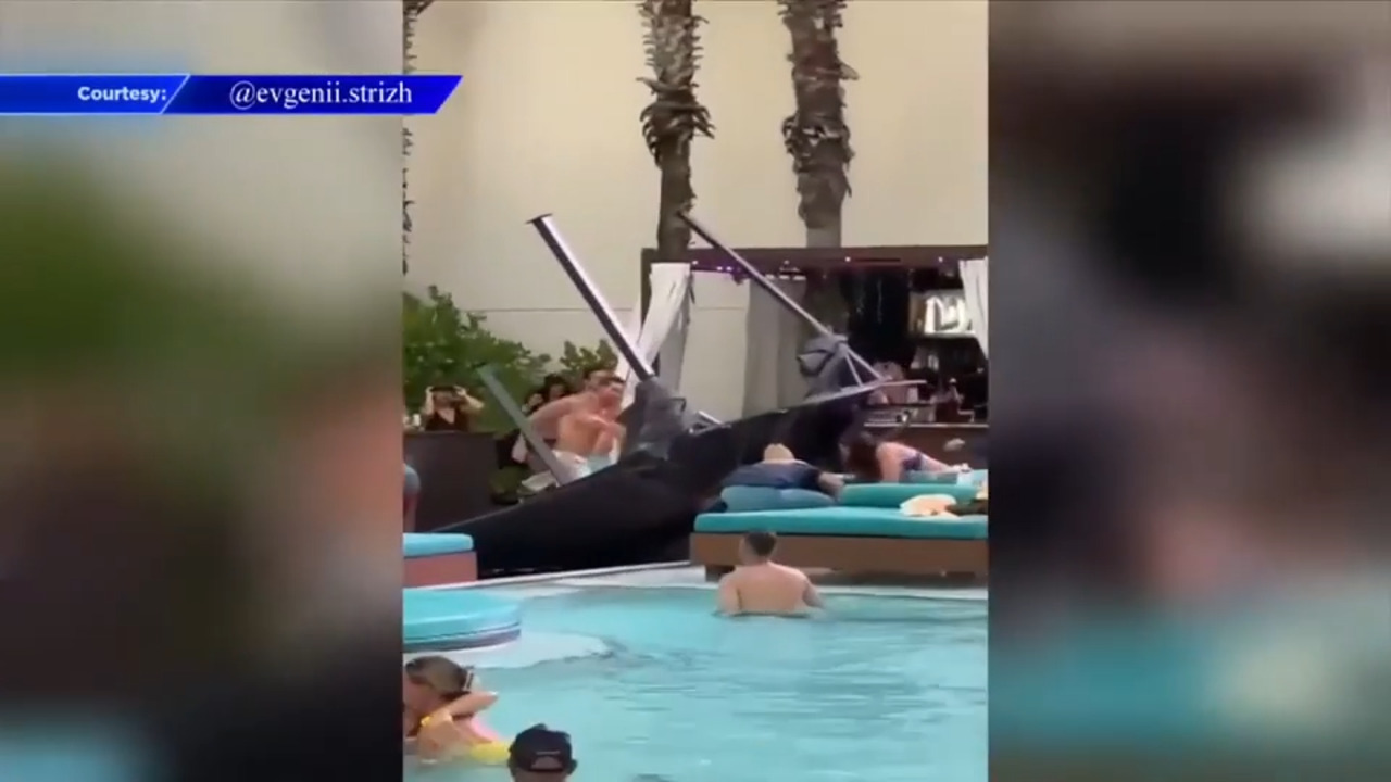 Thunderstorms send cabana frame crashing down at Hard Rock Stadium; five people hospitalized