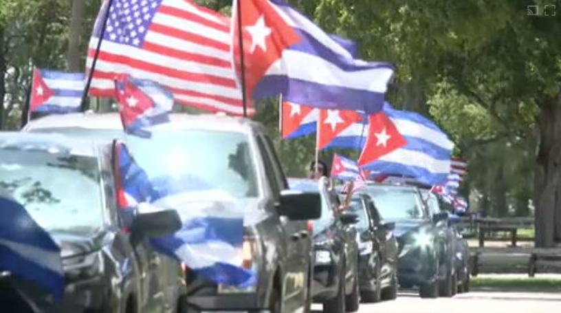 Cuban Anti-Communist Foundation Organizes Protest Caravan in Miami