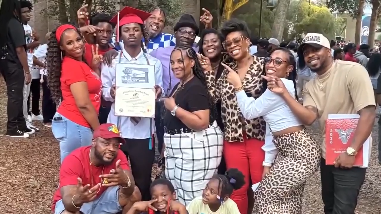 Jacksonville teen becomes first male in family to graduate h