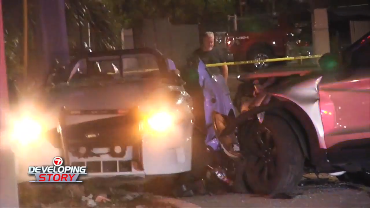 Miami Police officer hospitalized in stable condition after crash involving another vehicle