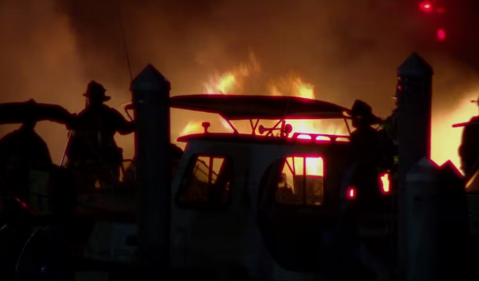 12 boats destroyed in fire at Cottage Park Yacht Club in Winthrop, Massachusetts