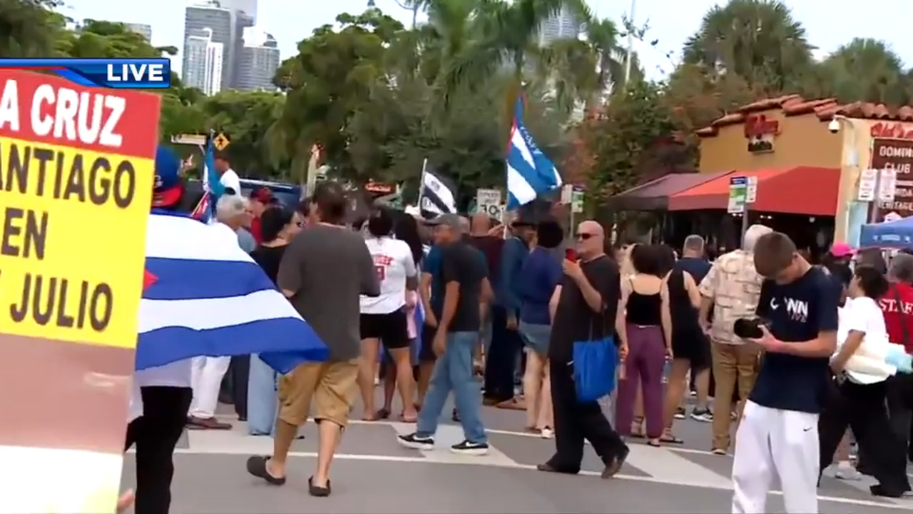 South Florida’s Cuban community rally for freedom in Little Havana on 5th anniversary of historic protest