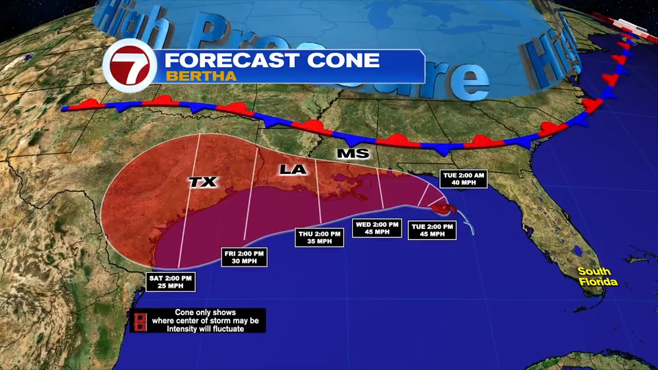 Tropical Storm Bertha forms on track approaching US Gulf Coast - WSVN