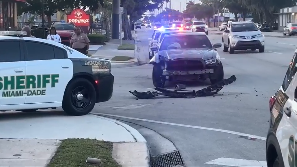 Miami-Dade Deputy’s Cruiser Involved in Crash; No Injuries Reported