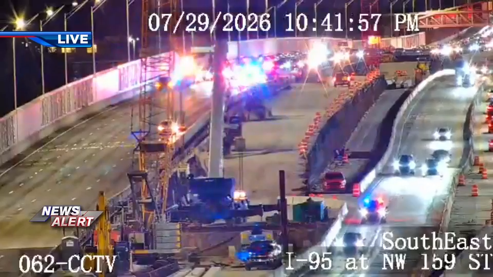 Rollover Crash Causes Major Delays on I-95 Northbound in North Miami-Dade