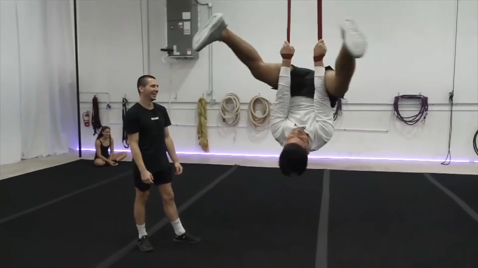 Deco’s Alex Miranda masters his circus workout routine at Circensia Studio in Allapattah