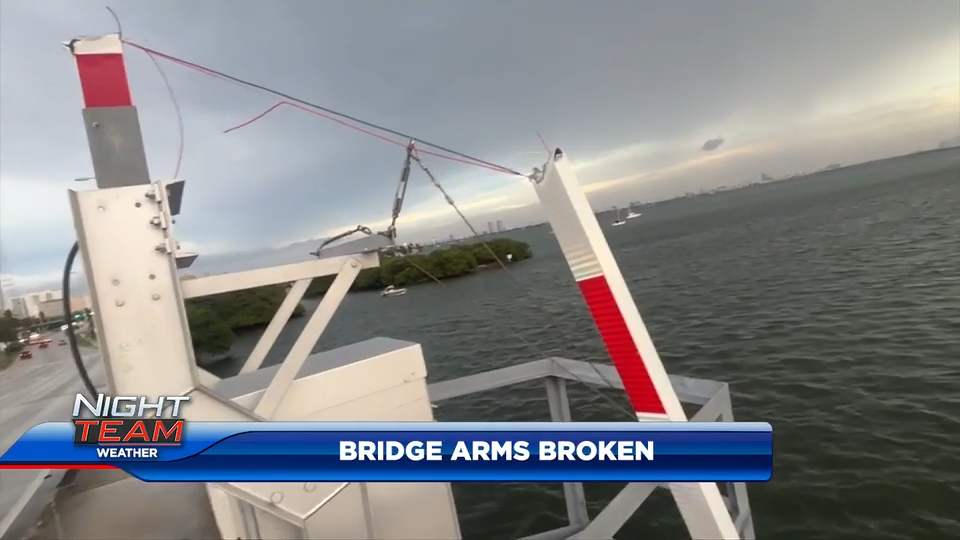Storm Winds Damage Miami Causeway Drawbridge, Causing Closures