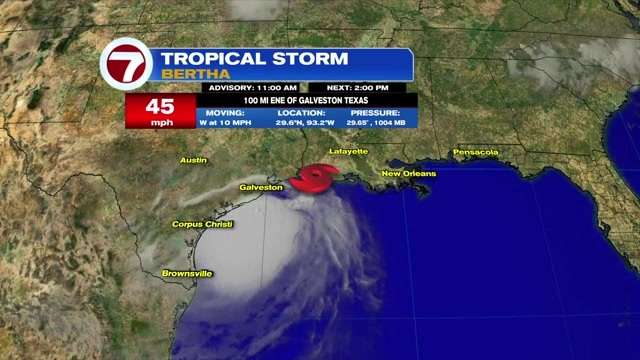 Tropical Storm Bertha heads for final Gulf landfall as it fuels bigger flooding rain threat in the East
