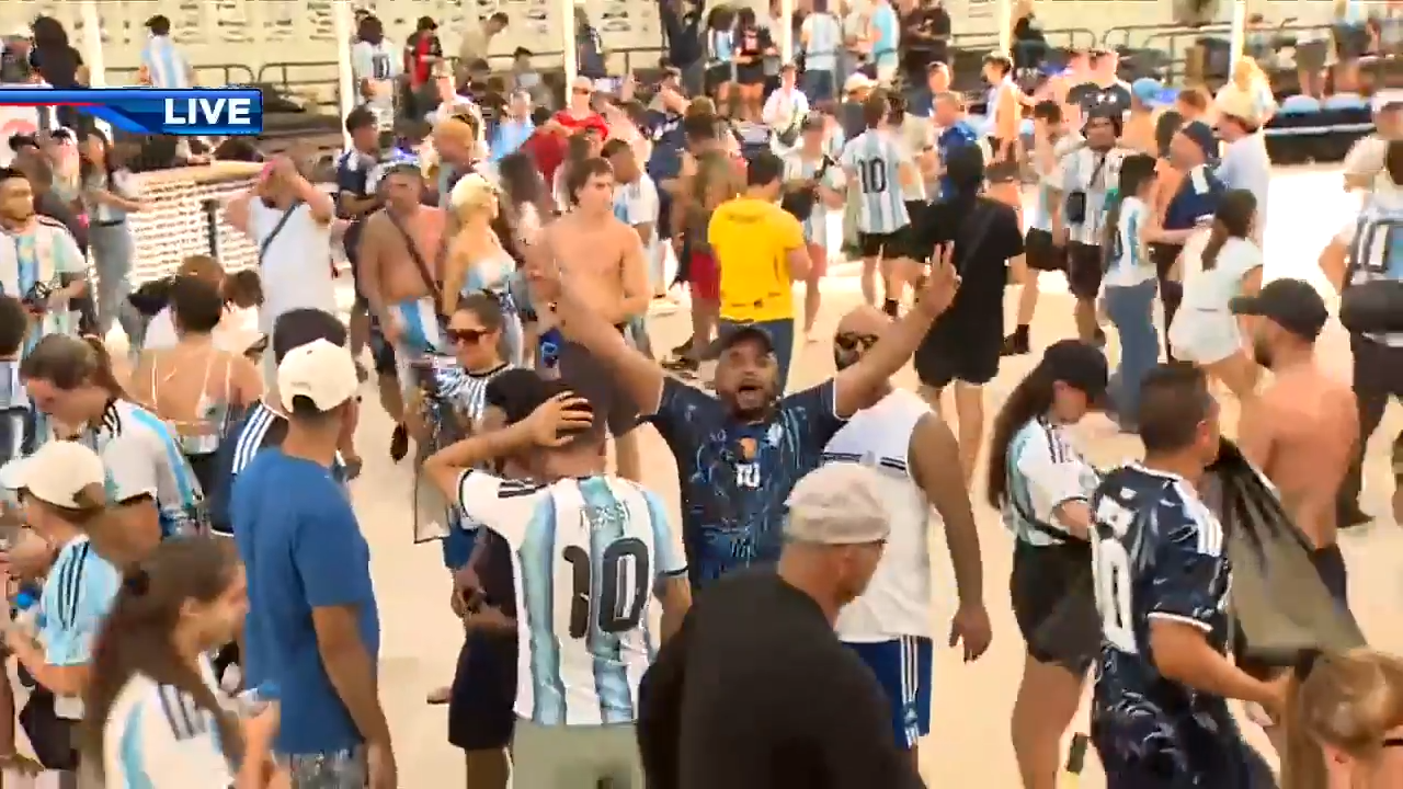 Argentina fans party along Miami Beach after team reaches finals following 2-1 victory against England