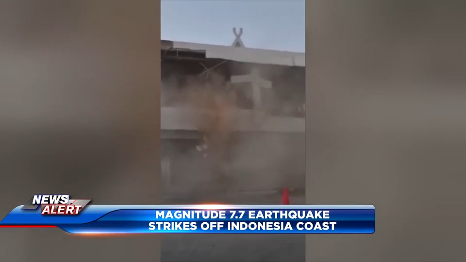 Magnitude 7.7 earthquake strikes off Indonesia’s coast, toppling buildings and killing at least 2