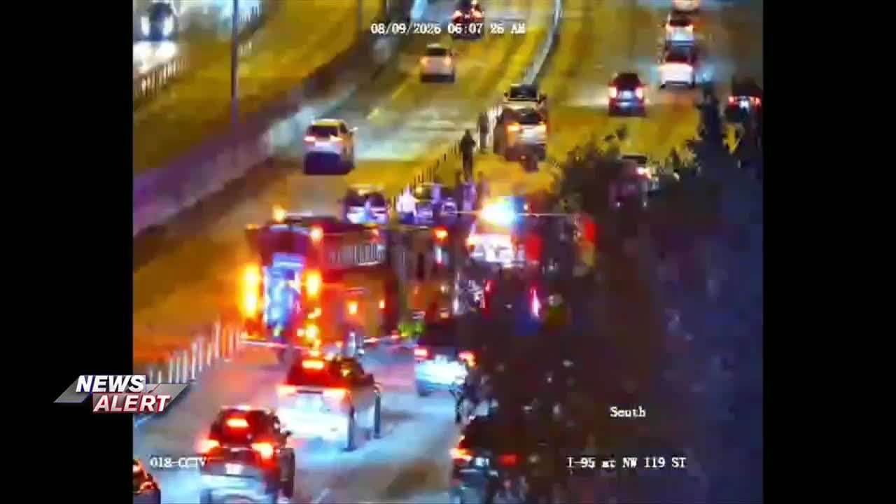 Multi-vehicle accident on southbound lanes of I-95 causes traffic buildup