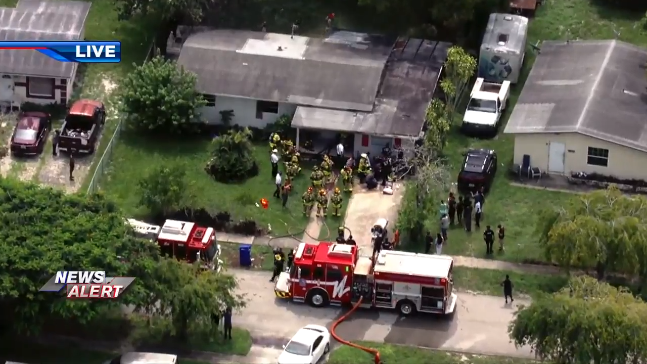 1 hospitalized after fire breaks out at a home in Fort Lauderdale