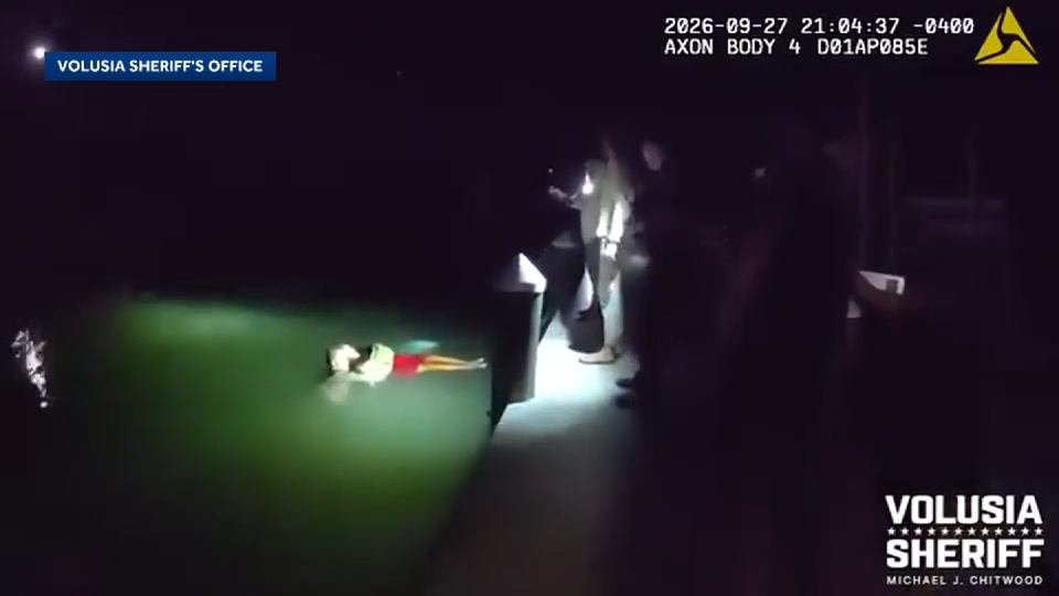 Bodycam video shows rescue of 72-year-old man in wheelchair who fell into water in New Smyrna Beach