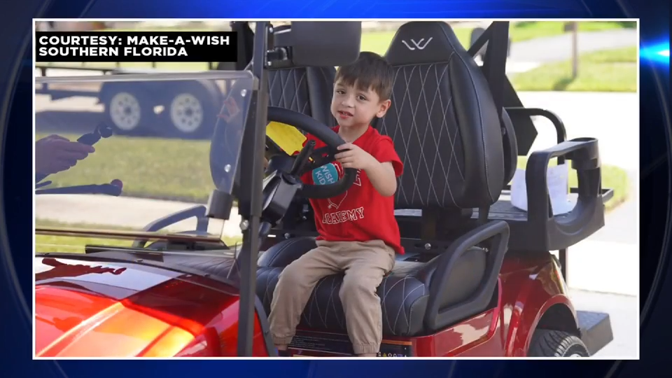 Sunrise 5-year-old boy with gastrointestinal disorder has wish for golf cart granted