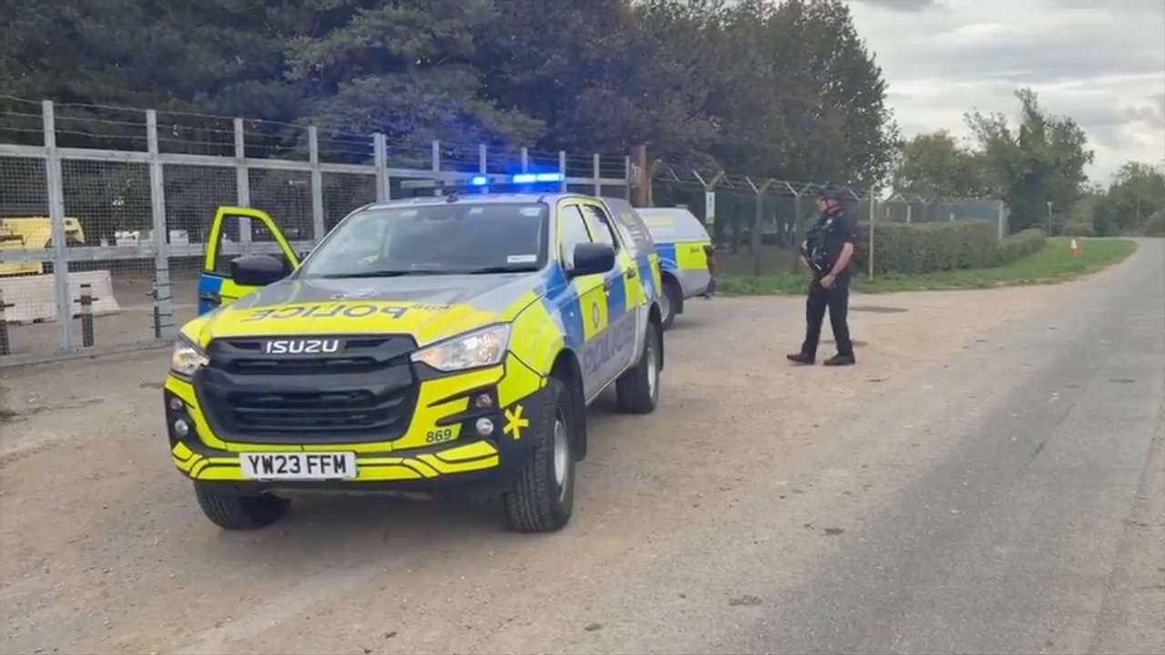 UK police arrest 5 men near an air base used by US on suspicion of preparing a terrorist act