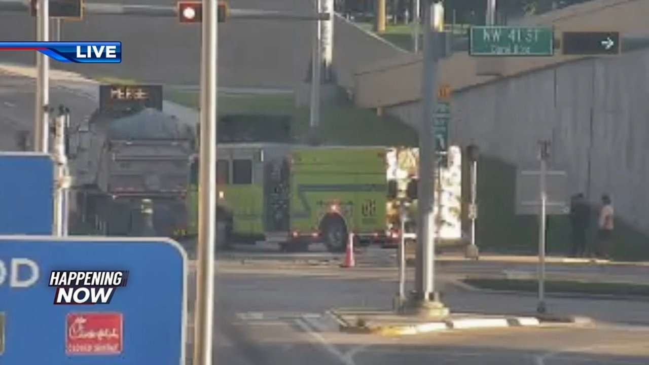 Fuel spill from tractor trailer blocks off left lane of northbound entrance ramp on Florida Turnpike